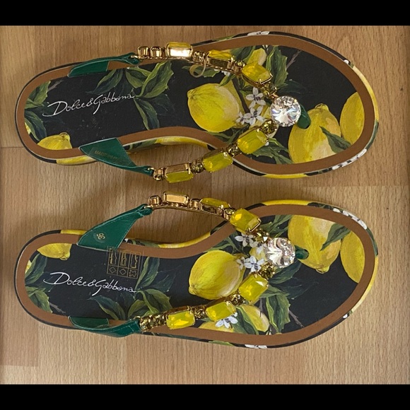 Dolce & Gabbana Shoes Dolce Gabbana Flip Flops Size 6 Black With